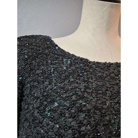 Alfani Women’s Sequined Textured Layered Look Sweater Tunic Top size 1X Holidays - Picture 3 of 9